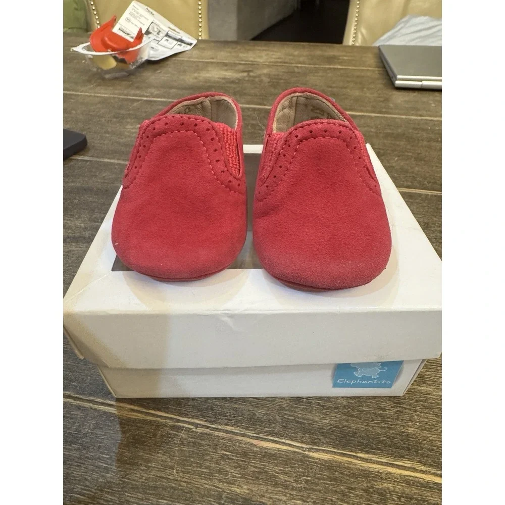 Elephantito Kids' Baby Slippers-K‎ Crib Shoe Suede Fuchsia Size 0M